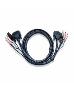 ATEN 2L-7D03U :: DVI KVM кабел, DVI-D M + USB type A M + 2 Audio plugs -- DVI-D M