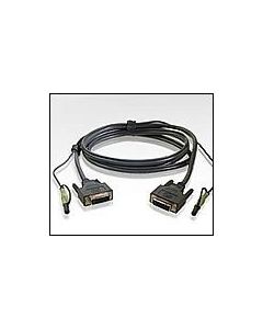 ATEN 2L-7D02V :: DVI KVM кабел, DVI-D M + 2 Audio plugs -- DVI-D M + 2 Audio plugs, 1.8 м