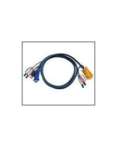 ATEN 2L-5305U :: KVM кабел, HD15 M + 2x jacks -- USB type A M + HD15 M + 2x jacks, 5.0 м