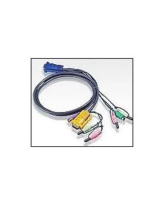 ATEN 2L-5305P :: KVM кабел, HD15 M + 2x PS2 M + 2 Audio plugs -- SPHD15 M + 2 Audio jacks, 5.0 м