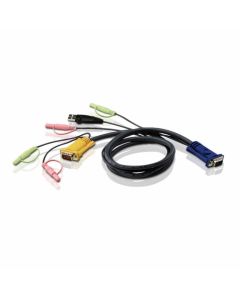 ATEN 2L-5302U :: KVM кабел, HD15 M + USB type A M + 2 Audio Plugs -- SHDB15