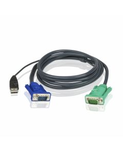 ATEN 2L-5203U :: KVM кабел, HD15 M + USB type A M -- SPHD15-18 M, 3.0 м
