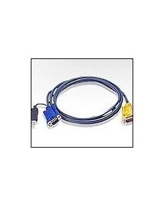 ATEN 2L-5202UP :: KVM кабел, HD15 M + USB type A M -- SPHD15 M, 1.8 м