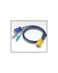 ATEN 2L-5202P :: KVM кабел, SPHD15 M -- 2x PS2 M + HD15 M, 1.8 м