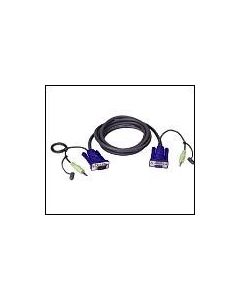 ATEN 2L-2402A :: KVM кабел, HD15 F + Audio plug -- HD15 M + Audio plug, 1.8 м