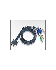 ATEN 2L-1703P :: KVM кабел, HD15 M + 2x PS2 M + 2 Audio plugs -- DB-25 Male, 3.0 м