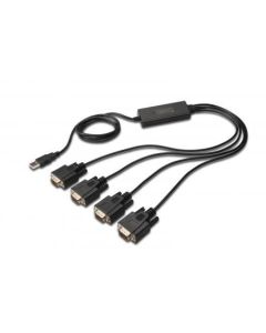 DIGITUS DA-70159 :: USB - RS-232 конверторен кабел, 4xRS-232, Chipset FT4232H