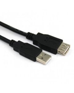 Кабел USB 2.0 AM - AF Black - CU202-B-3m