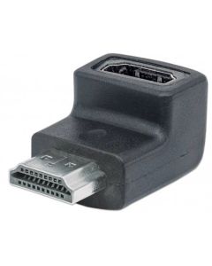 MANHATTAN 353519 :: Адаптер HDMI А-F към HDMI А-M, черен, 4К, извит на 90° нагоре