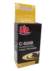 Патрон CANON PGI-520 BLACK iP3600-MP540-620-980-MX860, 20ml 350k, Uprint