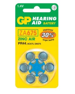 Батерия цинково въздушна GP ZA675 6 бр. бутонни за слухов апарат в блистер