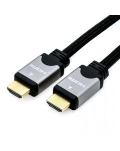 ROLINE 11.04.5851 :: HDMI High Speed кабел + Ethernet, M-M, черно-сиво, 2.0 м