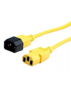 ROLINE 19.08.1521 :: Захранващ кабел за монитор IEC 320 C14 - C13, жълт, 1.8 м