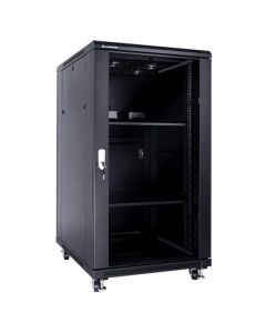 Шкаф за мрежово оборудване, 22U, 600x800 мм, черен