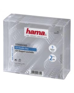 Кутийка за CD-DVD HAMA Double Jewel Case, прозрачен, 5 бр. в пакет