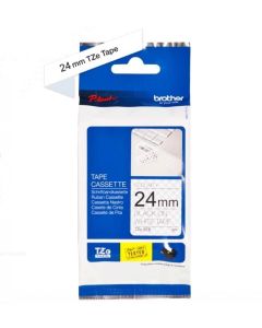 Brother TZe-SE5 Security Tape, black on white, 24mm, 8m