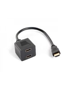 Lanberg adapter HDMI-A (m) -- HDMI-A (f) x2 splitter, 20cm cable