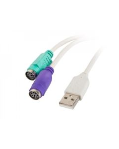Lanberg adapter USB -- PS-2 x2 whitead-0025-w