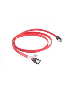 Lanberg SATA DATA III (6GB-S) F-F cable 100cm metal clips, red