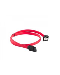 Lanberg SATA DATA III (6GB-S) F-F cable 70cm metal clips angled, red
