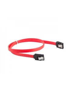 Lanberg SATA DATA III (6GB-S) F-F cable 50cm metal clips, red