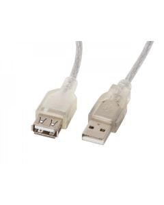 Lanberg extension cable USB 2.0 AM-AF,  1.8m, transparent ferrite