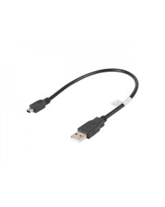 Lanberg USB MINI-B(M) --  USB-A (M) 2.0 cable 0.3m, black (Canon)