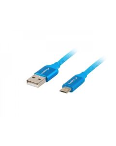 Lanberg USB MICRO-B (M)  --  USB-A (M) 2.0 cable 1m, blue premium QC 3.0