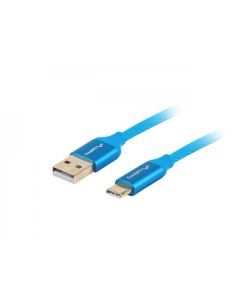 Lanberg USB-C(M) --  USB-A (M) 2.0 cable 1m, blue premium QC 3.0