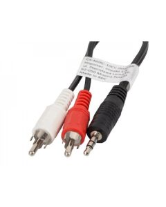 Lanberg mini jack 3.5mm (M) 3 pin -- 2X RCA (chinch) (M) cable 0.2m
