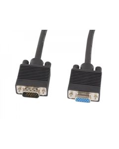 Lanberg VGA M-F extension cable 1.8m shielded, ferrite, black