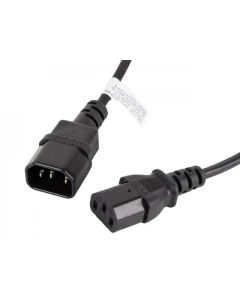 Lanberg extension power supply cable IEC 320 C13 --  C14 1.8m, black
