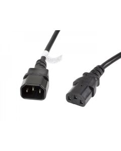 Lanberg extension power supply cable IEC 320 C13 -- C14 3m VDE, black