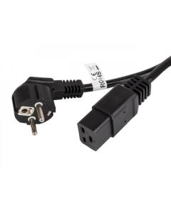 Lanberg CEE 7-7 -- IEC 320 C19 power cord 16A 1.8m VDE, black