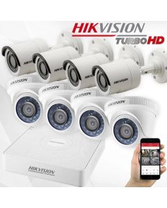 Комплект 8 бр. 2Mpx HD камери с DVR, преходници и захранване