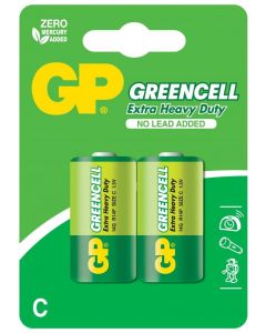 Цинк карбонова батерия GP R14 14G-U2 Greencell, 2 бр. в опаковка, BLISTER, 1.5V