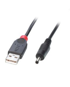 LINDY LNY-70266 :: Захранващ кабел USB Type A M към жак с 1.35 мм - 3.5мм, 5V DC, 1.5 м