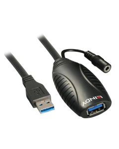 LINDY LNY-43099 :: USB 3.0 активен удължителен кабел, Type A M - Type A F, 15.0 м