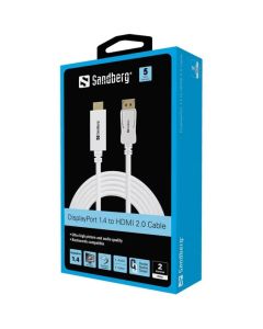 SANDBERG SNB-509-16 :: DisplayPort 1.4 към HDMI кабел, 4K@60Hz, 2.0 м