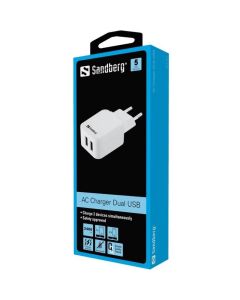 SANDBERG SNB-440-57 :: USB зарядно, Dual USB, 2.4 + 1A