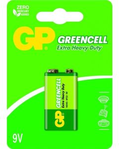 Цинк карбонова батерия GP 1604GLF-U1, 6F22, 9V, Greencell, 1 бр. блистер