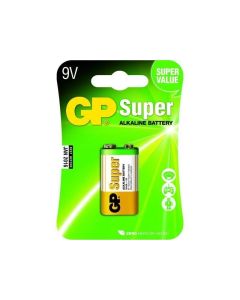 Алкална батерия GP SUPER 6LF22, 6LR61, 9V, 1 бр. блистер, 1604A