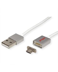 ROLINE 11.02.8312 :: ROLINE USB 2.0 кабел, Type A M - Micro B магнитен, M-M, 1.0 м