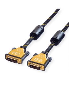 ROLINE 11.04.5514 :: GOLD Monitor кабел, DVI (24+1), Dual Link, M-M, 5.0 м