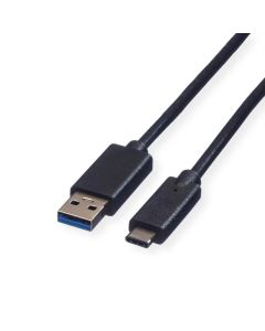 ROLINE 11.02.9010 :: USB 3.2 Gen 1 кабел, A-C, M-M, черен, 0.5 м