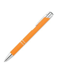 Office 1 Химикалка Norma Soft, метална, гумирана, оранжева