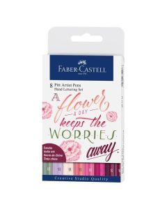 Faber-Castell Маркер-четка Pitt Artist, 8 цвята, розови