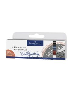 Faber-Castell Маркер Pitt Artist, за калиграфия, 4 цвята класик