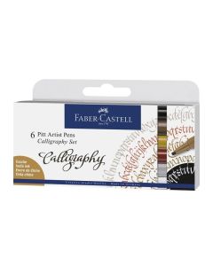 Faber-Castell Маркер Pitt Artist, за калиграфия, 6 цвята класик