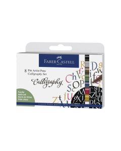 Faber-Castell Маркер Pitt Artist, за калиграфия, 8 цвята класик